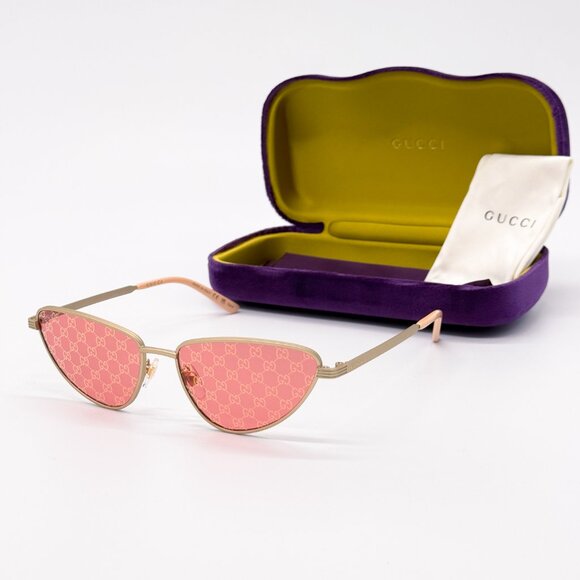 NEW GUCCI GG1879S 004 GOLD RED WOMEN SUNGLASSES GUCCI - Picture 1 of 13